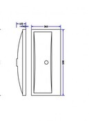 Ondiep Wastafel Wiesbaden Flag - 80x36x4 cm  - zonder kraangat  Kunstmarmer - 38.4035