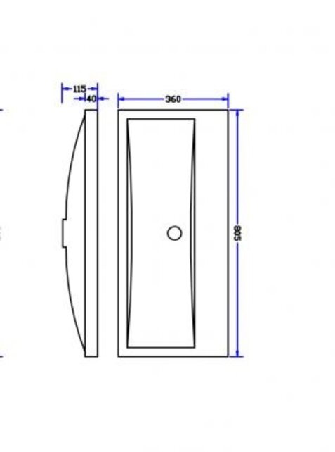 Ondiep Wastafel Wiesbaden Flag - 80x36x4 cm  - zonder kraangat  Kunstmarmer - 38.4035