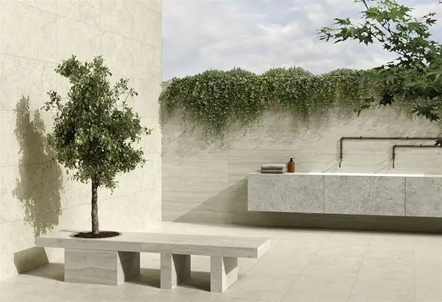 Vloertegel - Wandtegel 60x120 marmerlook Wit ⎢Vitra lightstone Traverten - R10A