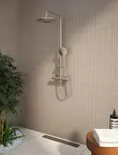 Doucheset opbouw Vitra AquaHeat Bliss Geborsteld Nikkel Compleet - Ø24cm Hoofddouche met standen