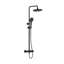Doucheset opbouw Vitra AquaHeat Bliss Mat Zwart Compleet - Ø24cm Hoofddouche met standen