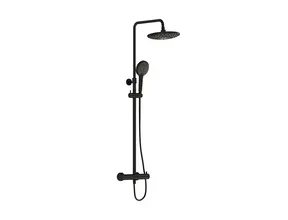 Doucheset opbouw Vitra AquaHeat Bliss Mat Zwart Compleet - Ø24cm Hoofddouche met standen