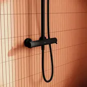 Doucheset opbouw Vitra AquaHeat Bliss Mat Zwart Compleet - Ø24cm Hoofddouche met standen