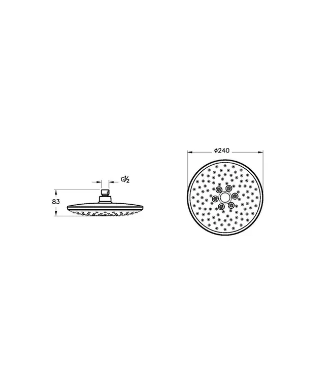 Doucheset opbouw Vitra AquaHeat Bliss Goud Compleet - Ø24cm Hoofddouche met standen