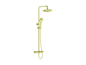Doucheset opbouw Vitra AquaHeat Bliss Goud Compleet - Ø24cm Hoofddouche met standen