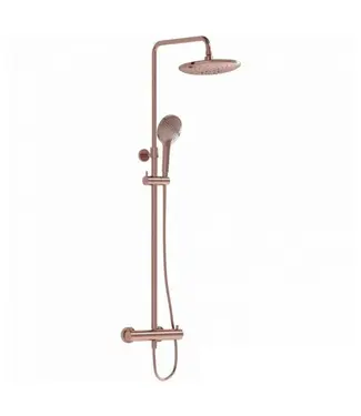 VITRA Doucheset opbouw Vitra AquaHeat Bliss Koper Rosé Compleet - Ø24cm Hoofddouche met standen