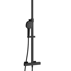 Doucheset opbouw Vitra AquaHeat Bliss-S Mat Zwart Compleet - 24cm vierkante Hoofddouche