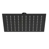 Doucheset opbouw Vitra AquaHeat Bliss-S Mat Zwart Compleet - 24cm vierkante Hoofddouche