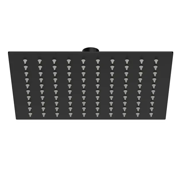 Doucheset opbouw Vitra AquaHeat Bliss-S Mat Zwart Compleet - 24cm vierkante Hoofddouche