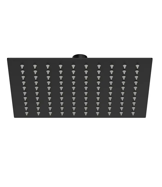 Doucheset opbouw Vitra AquaHeat Bliss-S Mat Zwart Compleet - 24cm vierkante Hoofddouche