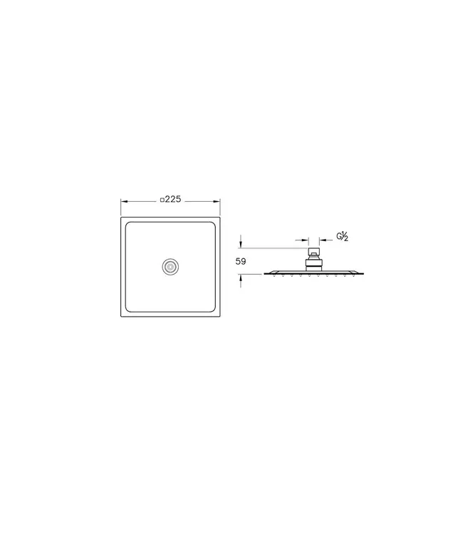 Doucheset opbouw Vitra AquaHeat Bliss-S Geborsteld Nikkel Compleet - 24cm vierkante Hoofddouche