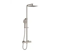 Doucheset opbouw Vitra AquaHeat Bliss-S Geborsteld Nikkel Compleet - 24cm vierkante Hoofddouche