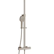 Doucheset opbouw Vitra AquaHeat Bliss-S Geborsteld Nikkel Compleet - 24cm vierkante Hoofddouche