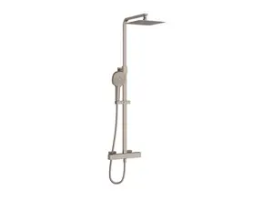 Doucheset opbouw Vitra AquaHeat Bliss-S Geborsteld Nikkel Compleet - 24cm vierkante Hoofddouche