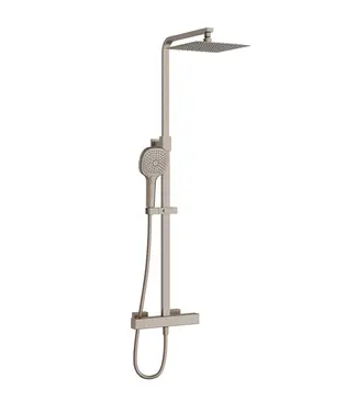 VITRA Doucheset opbouw Vitra AquaHeat Bliss-S Geborsteld Nikkel Compleet - 24cm vierkante Hoofddouche