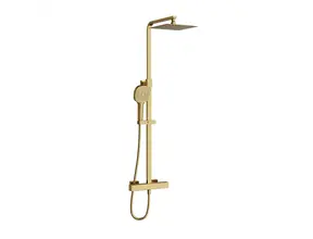 Doucheset opbouw Vitra AquaHeat Bliss-S Goud Compleet - 24cm vierkante Hoofddouche