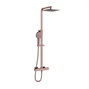 Doucheset opbouw Vitra AquaHeat Bliss-S Koper Rose Compleet - 24cm vierkante Hoofddouche