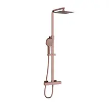 Doucheset opbouw Vitra AquaHeat Bliss-S Koper Rose Compleet - 24cm vierkante Hoofddouche