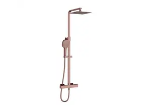 Doucheset opbouw Vitra AquaHeat Bliss-S Koper Rose Compleet - 24cm vierkante Hoofddouche