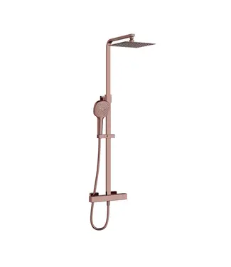VITRA Doucheset opbouw Vitra AquaHeat Bliss-S Koper Rose Compleet - 24cm vierkante Hoofddouche