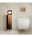 Inbouw Wc borstel houder Rocko Geborsteld Brons Koper met Toiletrolhouder Wiesbaden Rocko - Betegelbaar - 33.2135