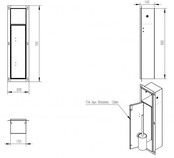 Inbouw Wc borstel houder Rocko Geborsteld Brons Koper met Toiletrolhouder Wiesbaden Rocko - Betegelbaar - 33.2135