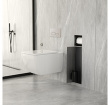 Inbouw Wc borstel houder Rocko Gunmetal met Toiletrolhouder Wiesbaden Rocko - Betegelbaar - 33.2133
