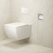 Inbouw Wc borstel houder Rocko Mat Wit met Toiletrolhouder Wiesbaden Rocko - Betegelbaar - 33.2132