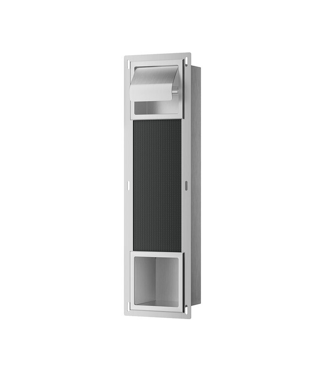 Wiesbaden Inbouw toiletrolhouder met Klep Rocko + Reserverolhouder RVS - 33.2159