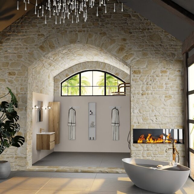 Mondiaz Badkamermeubel AIVY Chai 60cm met Wastafel wastafel glanzend wit keramiek 1 kraangat