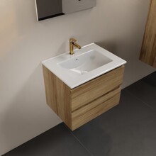 Mondiaz Badkamermeubel AIVY Chai 60cm met Wastafel wastafel glanzend wit keramiek 1 kraangat