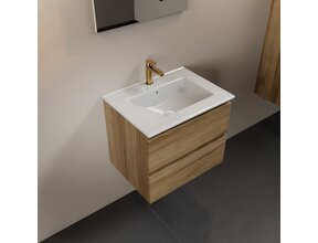 Mondiaz Badkamermeubel AIVY Chai 60cm met Wastafel wastafel glanzend wit keramiek 1 kraangat