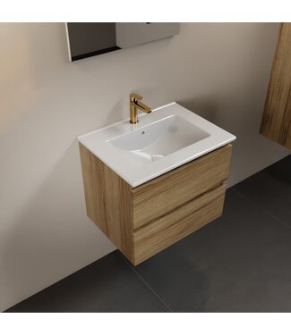 MONDIAZ Mondiaz Badkamermeubel AIVY Chai 60cm met Wastafel wastafel glanzend wit keramiek 1 kraangat