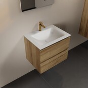 Mondiaz Badkamermeubel AIVY Chai Talc 60cm met Wastafel mat wit 1 kraangat Mondiaz Badkamermeubel AIVY Chai Talc 60cm met Wastafel mat wit 1 kraangat