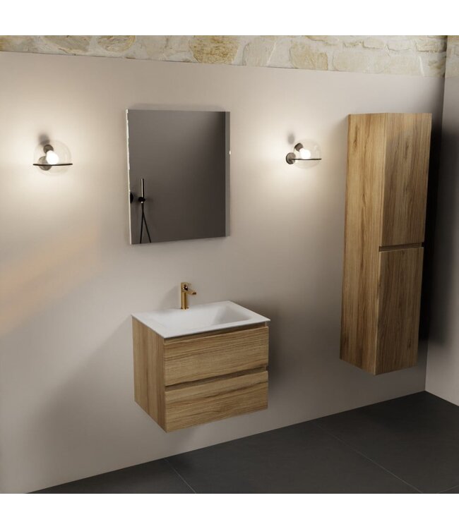 Mondiaz Badkamermeubel AIVY Chai Talc 60cm met Wastafel mat wit 1 kraangat