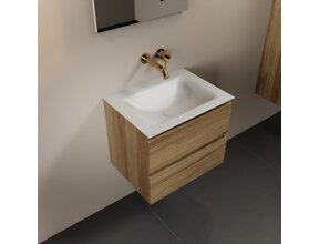 Mondiaz Badkamermeubel AIVY Chai Talc 60cm met Wastafel mat wit zonder kraangat