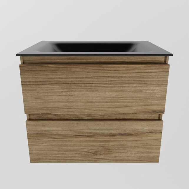 Mondiaz Badkamermeubel AIVY Chai Urban 60cm met Wastafel Mat Zwart zonder kraangat