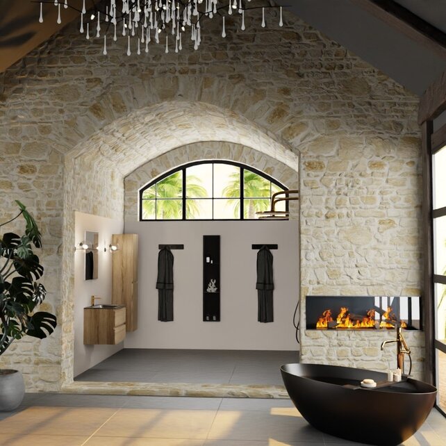 Mondiaz Badkamermeubel AIVY Chai Urban 60cm met Wastafel Mat Zwart met 1 kraangat