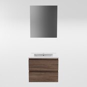 Mondiaz Badkamermeubel AIVY Mocha 60cm met Wastafel wastafel glanzend wit keramiek 1 kraangat