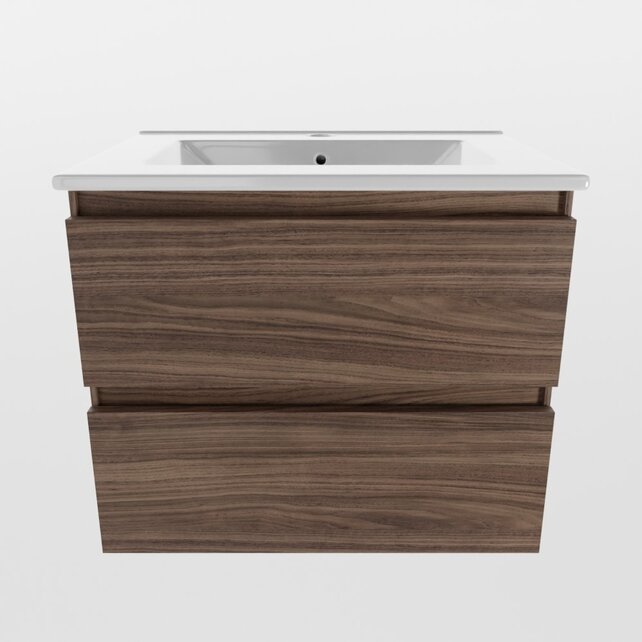 Mondiaz Badkamermeubel AIVY Mocha 60cm met Wastafel wastafel glanzend wit keramiek 1 kraangat