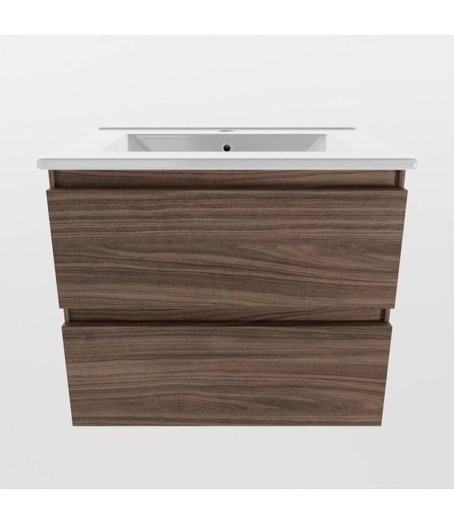 Mondiaz Badkamermeubel AIVY Mocha 60cm met Wastafel wastafel glanzend wit keramiek 1 kraangat