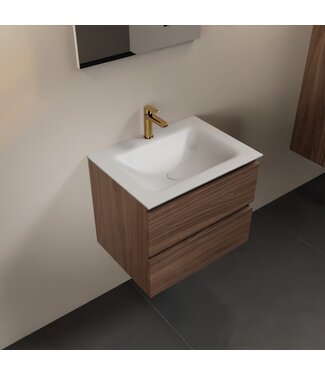 MONDIAZ Mondiaz Badkamermeubel AIVY Chai Mocha 60cm met Wastafel mat wit 1 kraangat