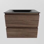 Mondiaz Badkamermeubel AIVY Mocha Urban 60cm met Wastafel Mat Zwart zonder kraangat