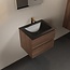 MONDIAZ Mondiaz Badkamermeubel AIVY Mocha Urban 60cm met Wastafel Mat Zwart met 1 kraangat