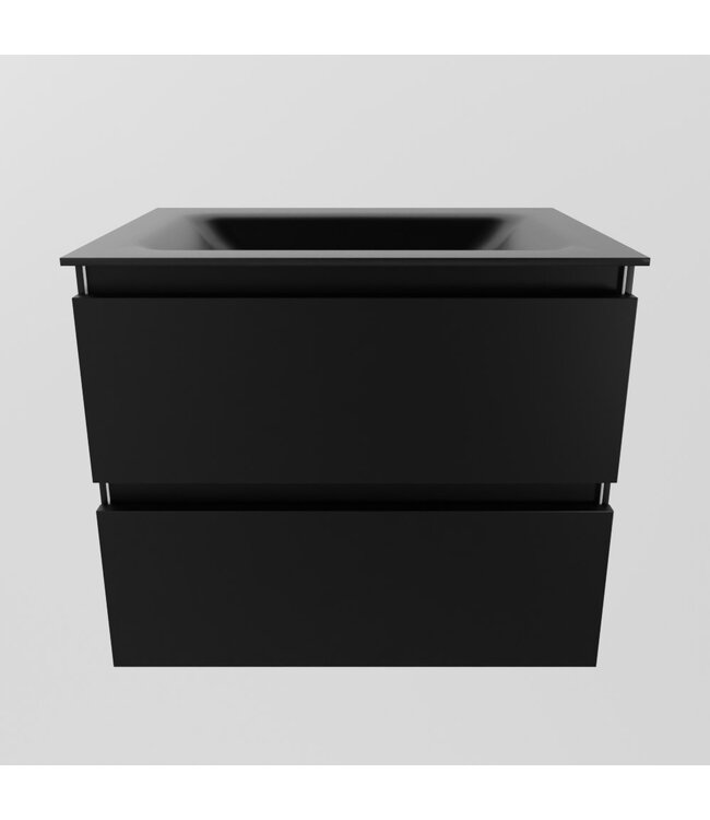 MONDIAZ Mondiaz Badkamermeubel AIVY Mat Zwart 60cm met Wastafel Mat Zwart zonder kraangat