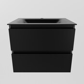 Mondiaz Badkamermeubel AIVY Mat Zwart 60cm met Wastafel Mat Zwart met kraangat