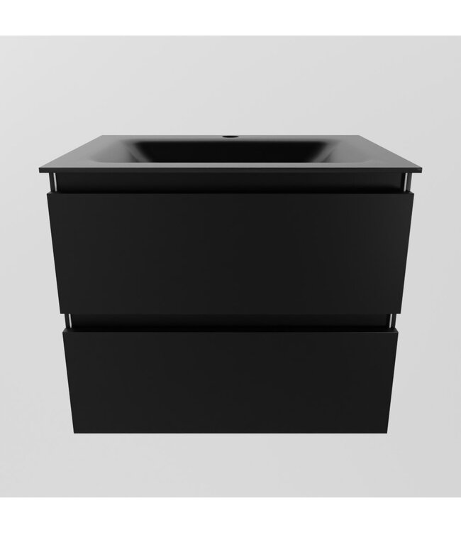 Mondiaz Badkamermeubel AIVY Mat Zwart 60cm met Wastafel Mat Zwart met kraangat
