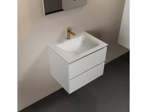 Mondiaz Badkamermeubel AIVY Talc Mat Wit 60cm met Wastafel Mat Wit 1 kraangat
