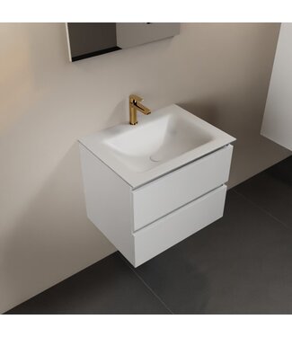 MONDIAZ Mondiaz Badkamermeubel AIVY Talc Mat Wit 60cm met Wastafel Mat Wit 1 kraangat