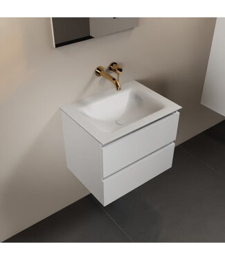 MONDIAZ Mondiaz Badkamermeubel AIVY Talc Mat Wit 60cm met Wastafel Mat Wit zonder kraangat